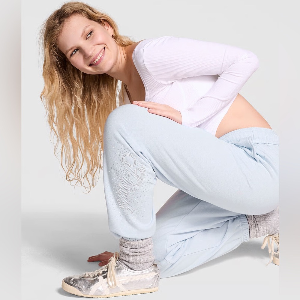 Ivy Fleece Campus Bling Sweatpants ✨